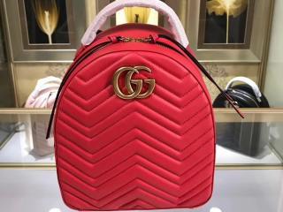 【476671 DTDHD 6433】 GUCCI グッチ GGマーモント バッグ コピー GG Marmont キルティングレザー レディース バックパック 6色可選択 ハイビスカスレッド レザー