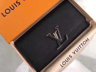 【M61248】 LOUIS VUITTON ルイヴィトン トリヨン 長財布 スーパーコピー ポルトフォイユ・カプシーヌ ヴィトン レディース 二つ折り財布 5色可選択 ブラック&ゴールド金具