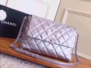 【A91976 Y82668 45002】 CHANEL シャネル レディース バッグ スーパーコピー ハンドバッグ メタリック クランプル カーフスキン 2色可選択 シルバー&シルバー金具