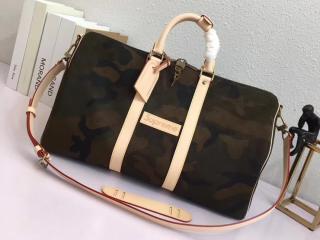 【M43466】 LOUIS VUITTON×SUPREME ルイヴィトン シュプリーム バッグ スーパーコピー  キーポル・バンドリエール モノグラム カモフラージュ ソフトラゲージ ボストンバッグ 迷彩 45cm