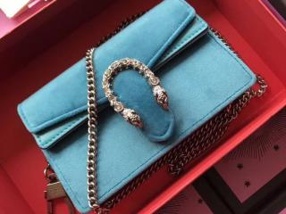【‎476432 K4DNN 4471】 GUCCI グッチ ディオニュソス バッグ コピー Dionysus ベルベット スーパーミニバッグ レディース チェーンショルダーバッグ 3色可選択 シアンブルー