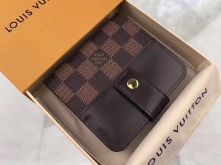 【N61668】 LOUIS VUITTON ルイヴィトン ダミエ・エベヌ 財布 コピー カード用ポケット ファスナー付 二つ折り財布