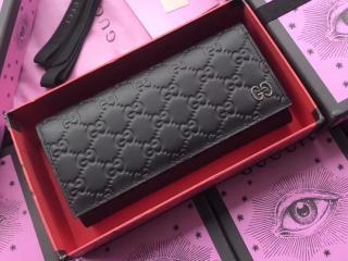 【481727 CWC1N 1000】 GUCCI グッチ メンズ 長財布 コピー Signature シグネチャー ロングウォレット ブラック レザー 二つ折り財布