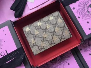 ‎【508757 9F26G 8319】 GUCCI グッチ GGスプリーム 財布 スーパーコピー 2018新作 GG Supreme ビー（ハチ） カードケース（コイン＆紙幣入れ付き） レディース 二つ折り財布