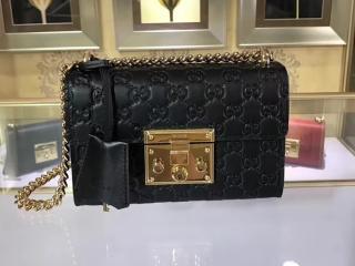 【409487 CWC1G 1000】 GUCCI Padlock グッチ パドロック バッグ スーパーコピー グッチ シグネチャー スモール レディース ショルダーバッグ 2色可選択 ブラック