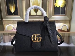 【442622 A7M0T 1000】 GUCCI グッチ GGマーモント バッグ スーパーコピー GG Marmont スモール トップハンドルバッグ レディース ショルダーバッグ 3色可選択 ブラック レザー