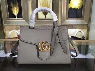 【442622 A7M0T 1711】 GUCCI グッチ GGマーモント バッグ コピー GG Marmont スモール トップハンドルバッグ レディース ショルダーバッグ 3色可選択 グレー レザー