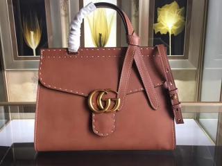 ‎【421890 CWJ0T 2535】 GUCCI グッチ GGマーモント バッグ コピー GG Marmont トートバッグ レディース ショルダーバッグ ブラウン レザー