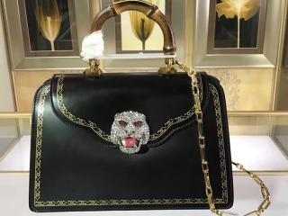 【488666 DT98X 8556】 GUCCI グッチ シアラ バッグ スーパーコピー バンブー フレームプリント バッグ レディース ショルダーバッグ 2色可選択 ブラック