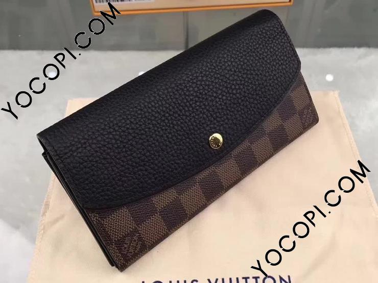N61261】 LOUIS VUITTON ルイヴィトン ダミエ・エベヌ 長財布 スーパー