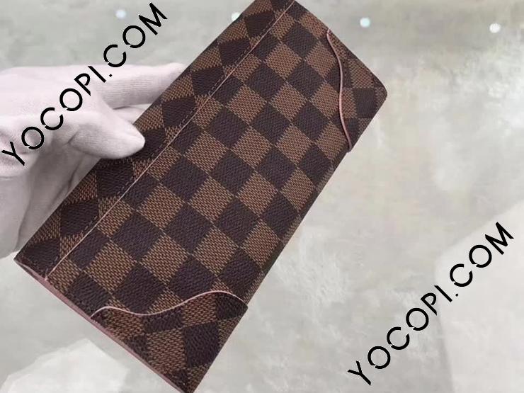 N61227】 LOUIS VUITTON ルイヴィトン ダミエ・エベヌ 長財布
