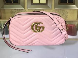 【447632 DRW1T 5909】 GUCCI グッチ GGマーモント バッグ コピー GG Marmont スモール レディース ショルダーバッグ 7色可選択 ライトピンク レザー