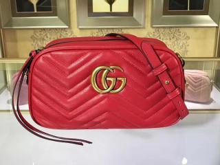 【447632 DTD1D 6433】 GUCCI グッチ GGマーモント バッグ コピー GG Marmont スモール レディース ショルダーバッグ 7色可選択 レッド レザー