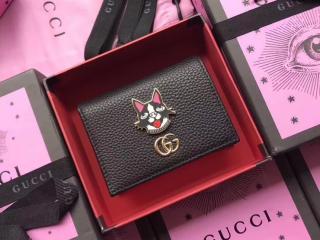 GUCCI グッチ レディース 財布 コピー Boscoレザー カードケース 二つ折り財布 3色可選択 ブラック 【499325 CAO0G】