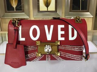 【477330 D8TET 8940】 GUCCI グッチ バッグ スーパーコピー LOVED LINE G 2WAY チェーン レディース ショルダーバッグ タイガー×クリスタル 2色可選択 レッド レザー