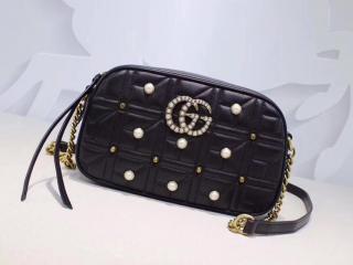 【447632 DRWYT 1091】 GUCCI グッチ GGマーモント バッグ スーパーコピー GG Marmont キルティング レディース ショルダーバッグ 2色可選択 ブラック