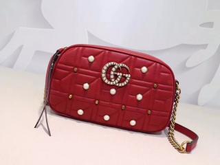 【447632 DRWYT】 GUCCI グッチ GGマーモント バッグ コピー GG Marmont キルティング レディース ショルダーバッグ 2色可選択 レッド