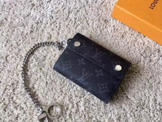 【M63510】 LOUIS VUITTON ルイヴィトン モノグラム・エクリプス 財布 コピー チェーン・コンパクトウォレット ヴィトン メンズ 三つ折り財布