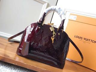 【M91678】 LOUIS VUITTON ルイヴィトン モノグラム・ヴェルニ バッグ コピー アルマ BB ハンドバッグ ヴィトン レディース ショルダーバッグ 4色可選択 アマラント