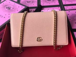 【497985 CAO0G 5909】 GUCCI グッチ GGマーモント バッグ コピー GG Marmont 2018新作 レディース ミニ チェーンバッグ ピンク レザー