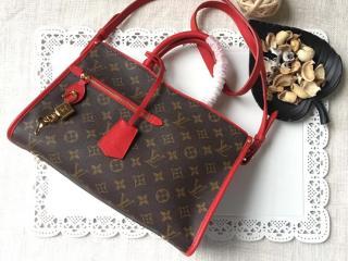 【M43433】 LOUIS VUITTON ルイヴィトン モノグラム バッグ コピー ポパンクール PM トートバッグ ヴィトン レディース ショルダーバッグ 5色可選択 ルージュ