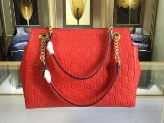 【453773 DMT1G 6433】 GUCCI グッチ バッグ コピー シグネチャーチェーン トートバッグ レディース ショルダーバッグ 3色可選択 レッド
