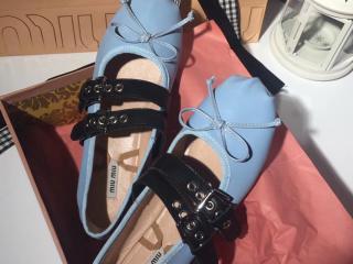 miu miu＊レースアップ バレリーナ メタルスタッズ 付き♪