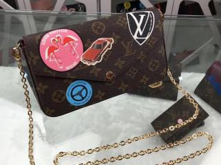 【M62145】 LOUIS VUITTON ルイヴィトン モノグラム バッグ スーパーコピー シェット・フェリーチェ ヴィトン レディース ステッカーショルダーバッグ
