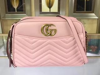 【443499 DRW1T 5909】 GUCCI グッチ GGマーモント バッグ コピー GG Marmont キルティング レディース ショルダーバッグ 4色選 ライトピンク