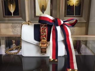 【‎431666 CVLEG 8605】 GUCCI グッチ シルヴィ バッグ スーパーコピー Sylvie ミニ チェーンバッグ レディース ショルダーバッグ 3色選 オフホワイト レザー