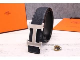 エルメスベルト Hボタンシルバー金具　38MM 両面用ベルト