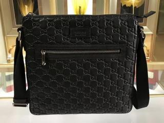 【406408 CWCBN 1000】 GUCCI グッチ シグネチャー バッグ スーパーコピー メッセンジャーバッグ メンズ ショルダーバッグ ブラック レザー
