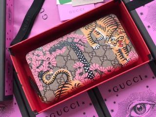 【452355 K6D1G 9967】 GUCCI グッチ GGスプリーム 財布 スーパーコピー ベンガル ピンク ジップアラウンド レディース ラウンドファスナー長財布