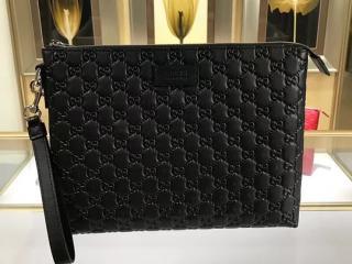 【473881 DMT1N 1000】 GUCCI グッチ シグネチャー バッグ スーパーコピー ソフトレザー メンズ  クラッチバッグ ブラック