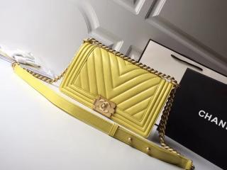BOY CHANEL ボーイ シャネル バッグ スーパーコピー 2018年春夏 プレコレクション ハンドバッグ レディース ショルダーバッグ 4色選択可 イエロー 【A67086 Y82266 4B485】