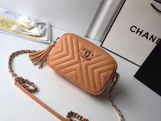 CHANEL シャネル バッグ スーパーコピー 2018年春夏 カメラ ケース カーフスキン レディース ショルダーバッグ 3色選択可 ブラウン 【A57617 Y33193 4B988】