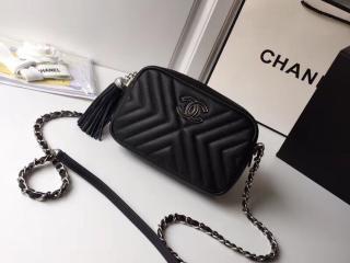 CHANEL シャネル バッグ コピー 2018年春夏 カメラ ケース カーフスキン レディース ショルダーバッグ 3色選択可 ブラック 【A57617 Y33193 4B989】