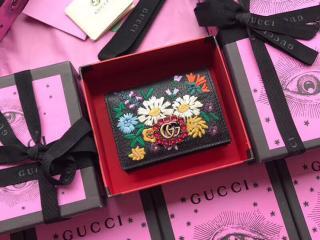 GUCCI グッチ 財布 スーパーコピー 18新作 コイン＆紙幣入れ付き レディース 二つ折り財布 3色選択可 ブラック レザー 【499311】