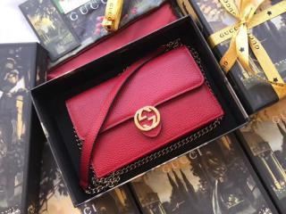【510314 CA00G 6433】 GUCCI グッチ バッグ スーパーコピー チェーンウォレット レディース ショルダーバッグ 4色選択可 レッド レザー