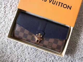 【N64449】 LOUIS VUITTON ルイヴィトン ダミエ・エベヌ 長財布 コピー ポルトフォイユ・クラプトン ヴィトン レディース 二つ折り財布 3色選択可 ノワール