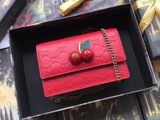 【481291 0G6ET 8694】 GUCCI チェリー グッチ シグネチャー バッグ コピー ミニバッグ レディース ショルダーバッグ 4色選択可 レッド