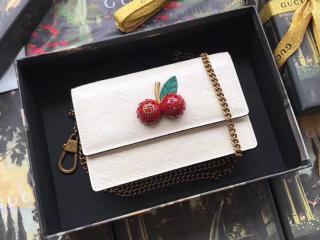 【481291 0G6ET 8597】 GUCCI チェリー グッチ シグネチャー バッグ コピー ミニバッグ レディース ショルダーバッグ 4色選択可 ホワイト