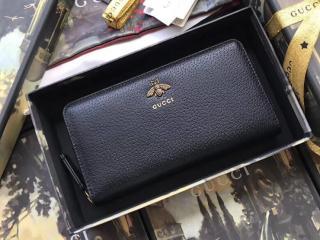 未使用級 付属品あり✨ グッチ　折り財布 アニマリエ シボ革　黒 Coquette/Lzipミニ財布 クロコ -手元が華やかになるミニ財布