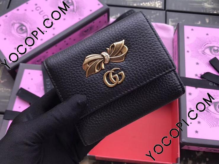 524294 CAOXT 1163】 GUCCI グッチ 財布 スーパーコピー ボウ レザー