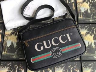 【523589 0QRAT 8163】 GUCCI グッチ プリント バッグ コピー ショルダーバッグ メンズ メッセンジャーバッグ 3色可選択 ブラック レザー