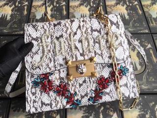 【476435 LOOWX 9576】 GUCCI グッチ バッグ コピー スネークレザー ミディアム トップハンドルバッグ レディース チェーンショルダーバッグ