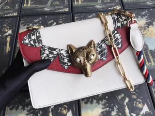 【466433 DZFAX 8218】 GUCCI グッチ バッグ コピー Broche レディース チェーンショルダーバッグ ホワイト＆レッド レザー