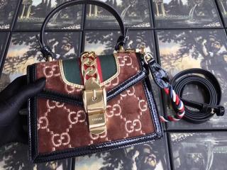 【470270 9JTFG 2068】 GUCCI グッチ シルヴィ バッグ スーパーコピー Sylvie GG ベルベット ミニバッグ ハンドバッグ レディース ショルダーバッグ