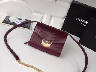 【A57490 Y33278 0B797】 CHANEL シャネル バッグ スーパーコピー 2018AW 新作 フラップ バッグ カーフスキン レディース ショルダーバッグ 4色選択可 バーガンディー 19cm