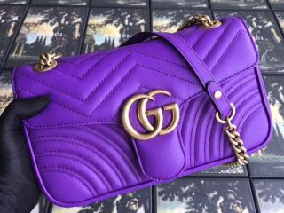 【‎443497 DTDIT 5235】 GUCCI グッチ GGマーモント バッグ スーパーコピー GG Marmont キルティングレザー レディース チェーンショルダーバッグ 8色可選択 パープル